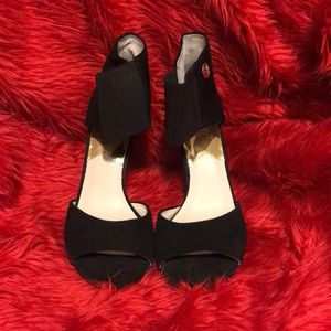 Michael Kors Black Open Toe Ankle Strap Heel